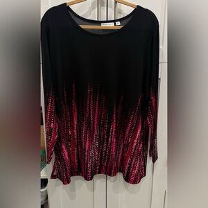 Susan Graver Black, Red, Pink Top
